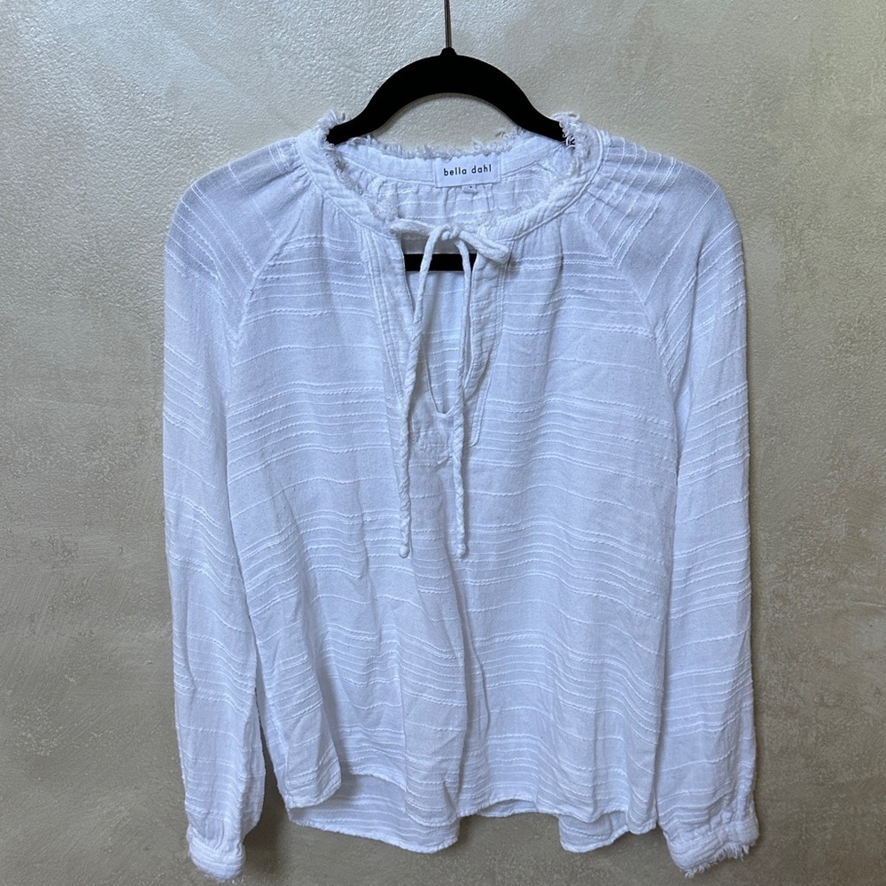 Bella Dahl Textured White Blouse made in US sz medium
